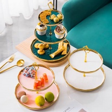 Jaka蝴蝶夫人浮雕陶瓷分层水果盘 点心盘子 双层三层 多款可选